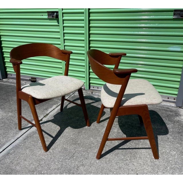 Brown Kai Kristiansen for Korup Stolefabrik, Denmark, Model 32 Teak Chairs, a Pair For Sale - Image 8 of 12