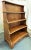 Fruitwood Graduated Bookcase With Concave Shelves and Distressed Finish For Sale - Image 13 of 13