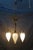 Antique Victorian Hubbell Opalescent Swirl Glass 4 Light Pendant Chandelier 38" For Sale - Image 9 of 14