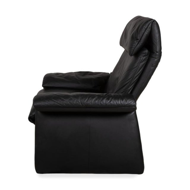 Lugano Leather Armchair in Black with Manual and Reclining Function from Erpo For Sale - Image 17 of 18