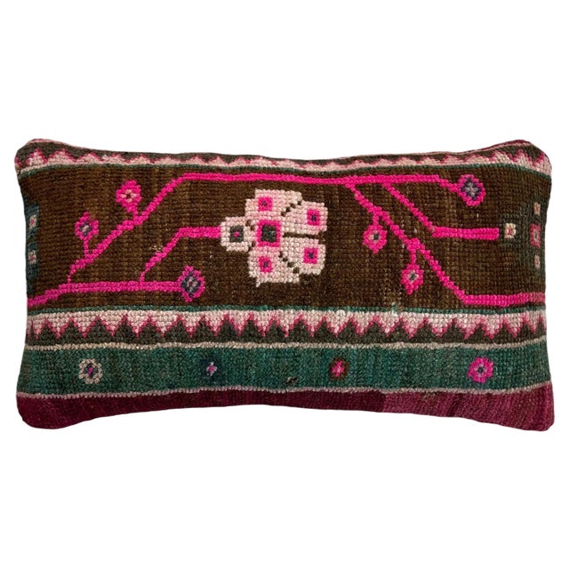 Vintage Handmade Rug Cushion Cover For Sale