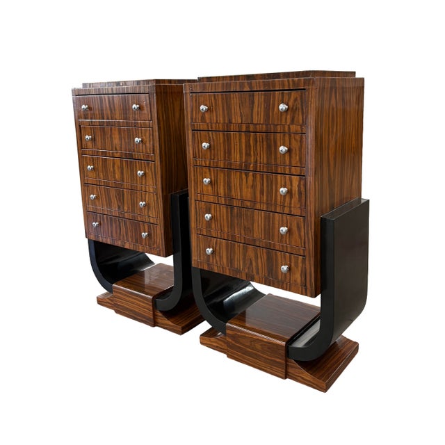 Early 20th Century Pair of Art Deco Chests For Sale - Image 4 of 15