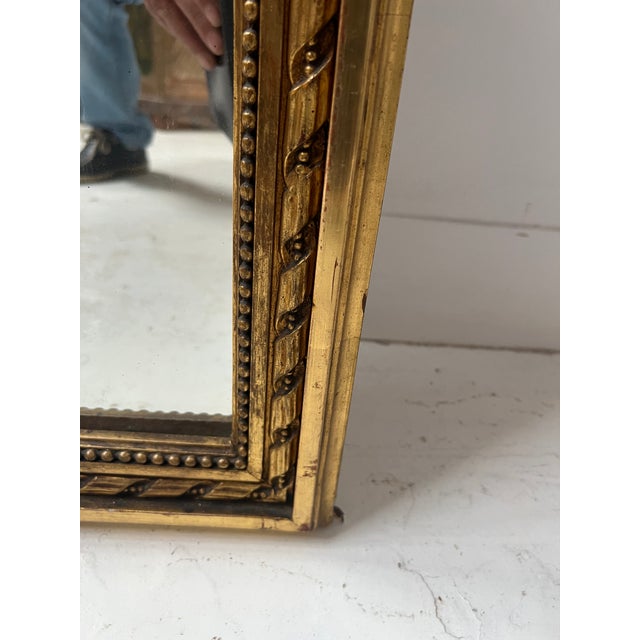 Louis XVI Style Console and Interior Mirror in Gilded Wood, Set of 2 For Sale - Image 12 of 18