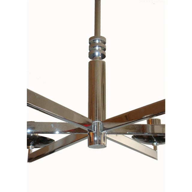 Mid-Century Modern Vintage Italian Chandelier by Sciolari Glass Shades For Sale - Image 3 of 6