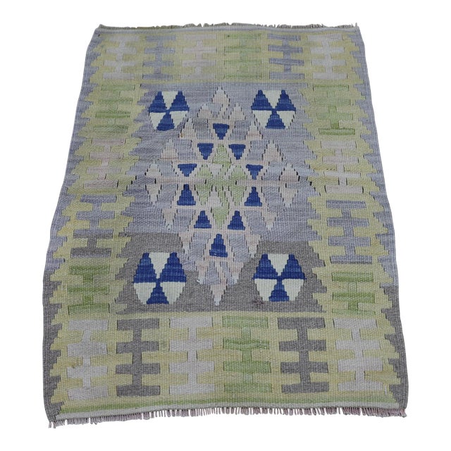 1980s Vintage Geometric Anatolian Kilim For Sale
