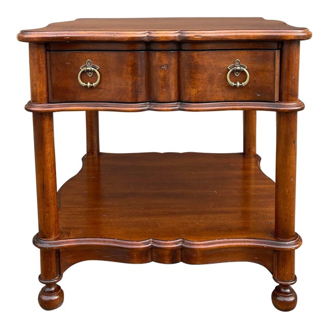 21st Century Harden Furniture Serpentine British Colonial Cherry Center Table For Sale - Image 12 of 12