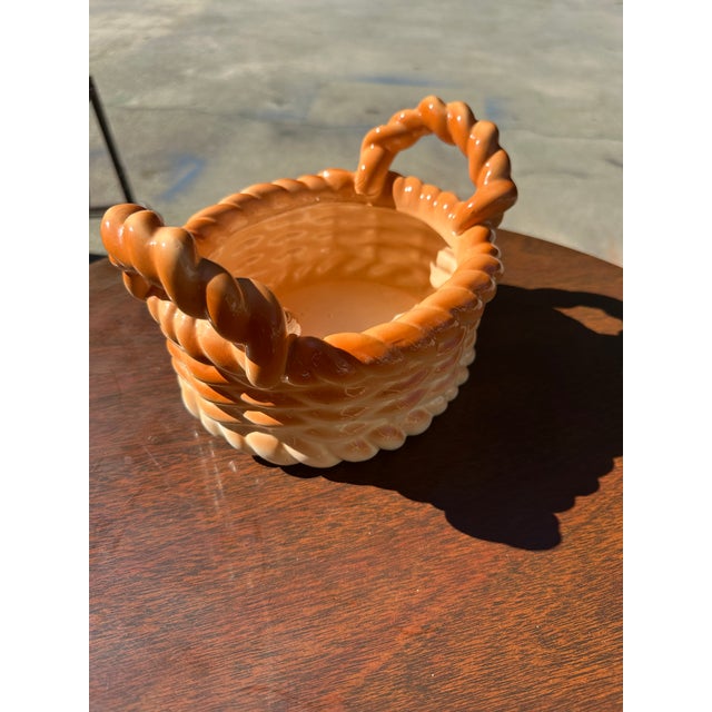 Ceramic 70s Ceramic Bread Roll Woven Bowl For Sale - Image 7 of 7