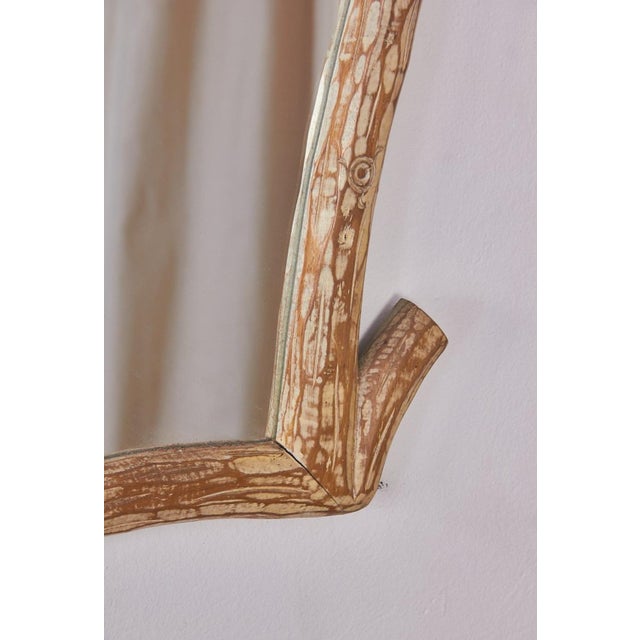 Vintage Wall Mirror in Brutalist Log Finish, 1970s For Sale - Image 11 of 12