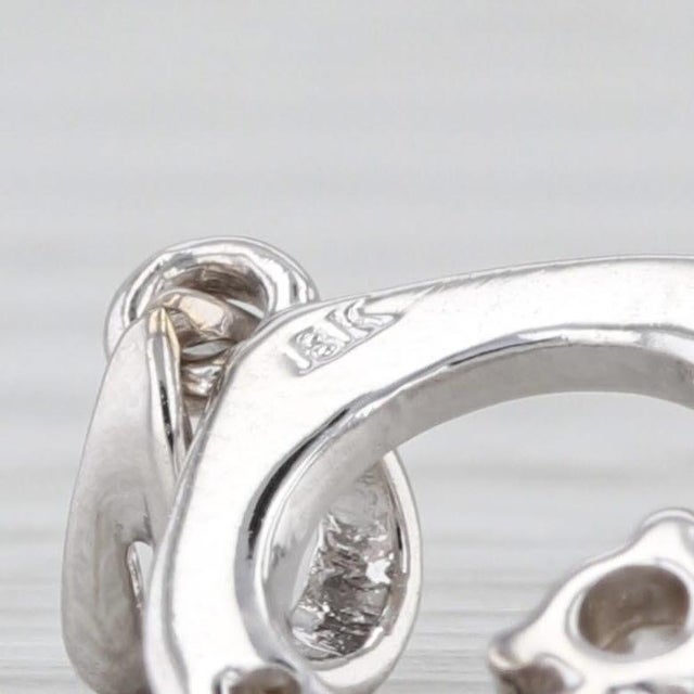 Modern 0.19ctw Round Diamond Pendant 18k White Gold Small Drop For Sale - Image 3 of 5