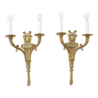 1950's French Bronze Sconces For Sale