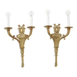 1950's French Bronze Sconces - a Pair