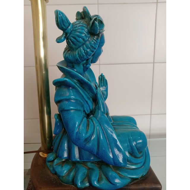 1960s Oriental Woman Sculpture Lamp from G.E.S Sesto Fiorentino, 1960s For Sale - Image 5 of 13