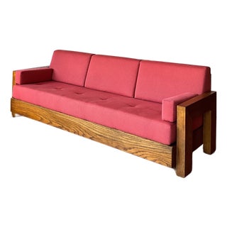 Brutalist Howard Oak Sofa 1950s Usa For Sale