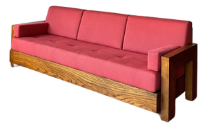 Brutalist Howard Oak Sofa 1950s Usa