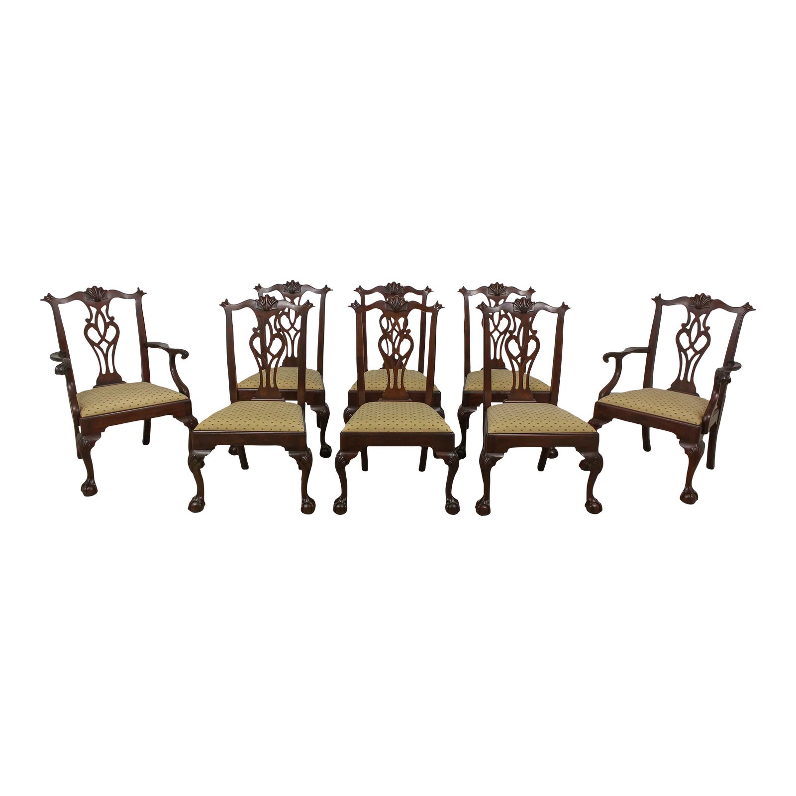 Set of 8 Henkel Harris Clawfoot Mahogany Dining Room Chairs Chairish