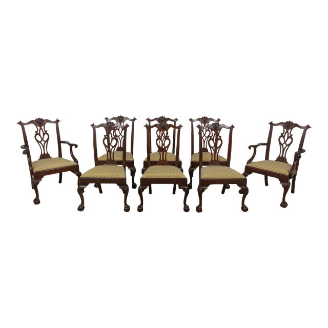 Set of 8 Henkel Harris Clawfoot Mahogany Dining Room Chairs For Sale