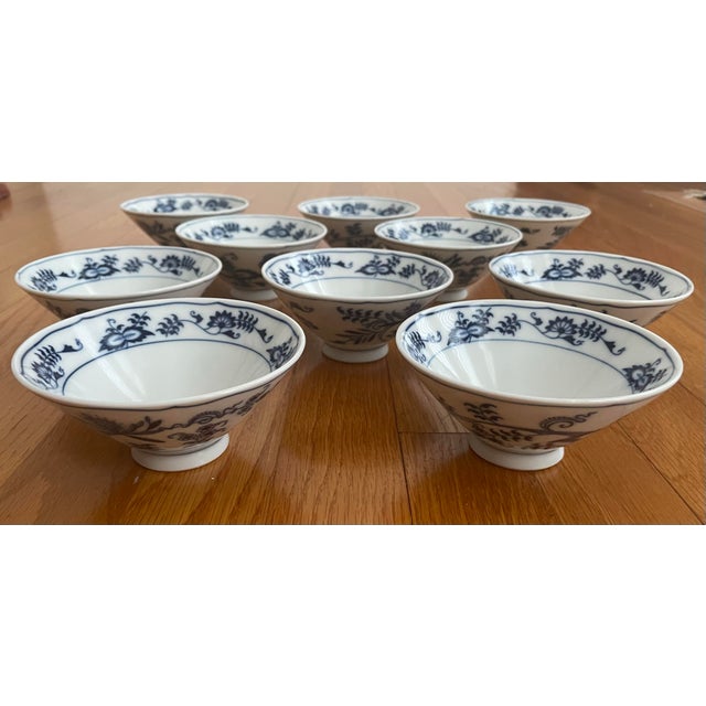 Blue Danube Vintage Blue Danube Rice Bowls - Set of 10 For Sale - Image 4 of 5