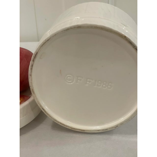 Fitz and Floyd Vintage Fitz and Floyd 1988 Apples in a Barrel Canister Cookie Jar For Sale - Image 4 of 5