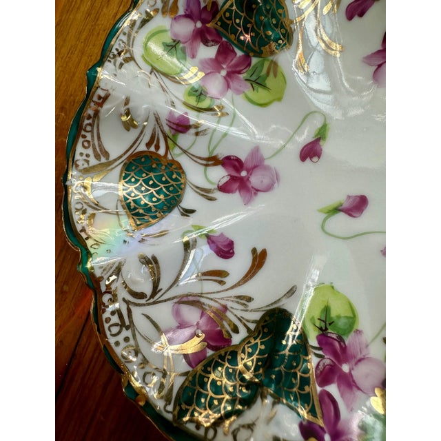 Ceramic Vintage Hand Painted Trinket Dish For Sale - Image 7 of 10