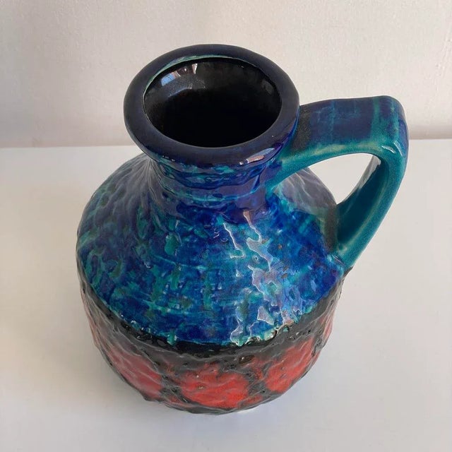 Mid-Century Modern Glazed Ceramic Jug Vase by Bay Keramik, C. 1960s For Sale - Image 3 of 10