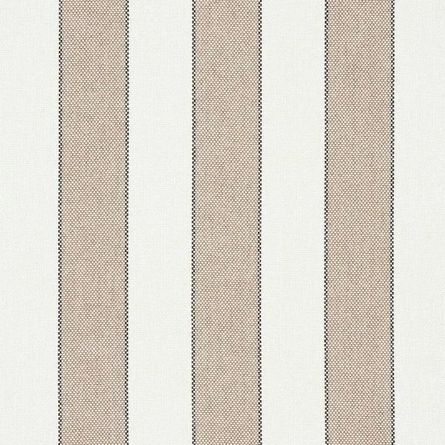 Sample - Schumacher Blumont Stripe Indoor & Outdoor Fabric in Stone For Sale