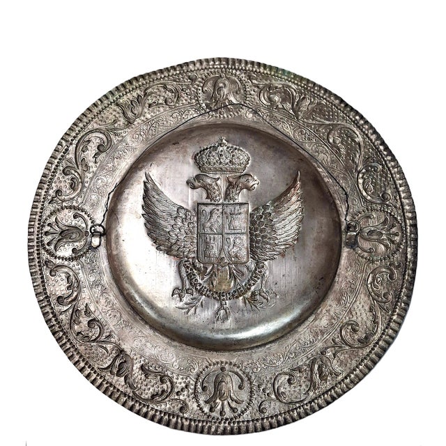 19th-Century Russian Silver Plate Coat of Arms Plaque For Sale - Image 10 of 10