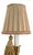 English Brass Candlestick Lamp With Custom Pleated Silk Shade For Sale - Image 3 of 12