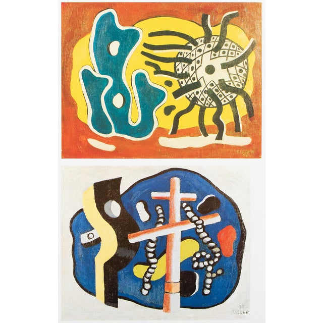 Set of 2 excellent small full-color prints after the paintings "Composition (1935)" and "Still Life With Ropes" by Fernand...