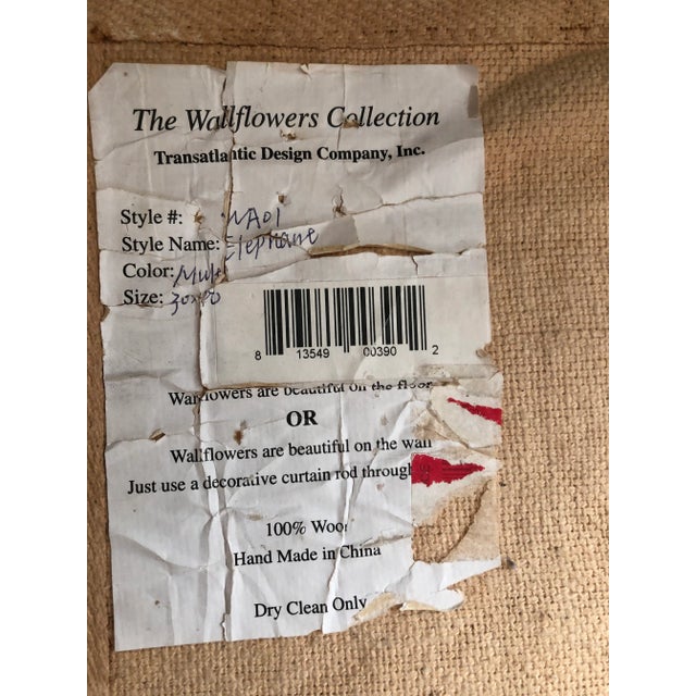 Textile Handmade Wool Elephant Tapestry by the Wallflowers Collection For Sale - Image 7 of 9