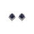 Art Deco 925 Silver Square Cut Iolite Gemstone Stud Earrings With Diamond- A Pair For Sale - Image 3 of 11