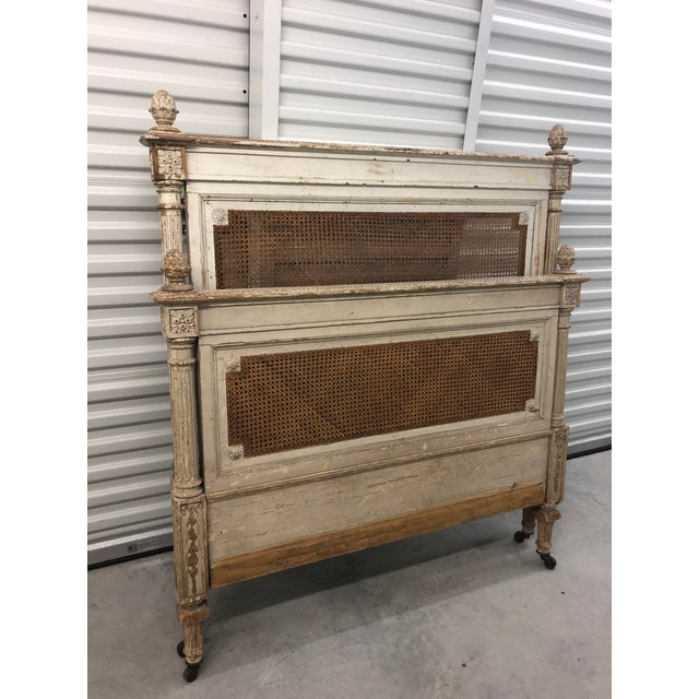 Antique French Cane Twin Headboard and Footboard 2 Pieces Chairish