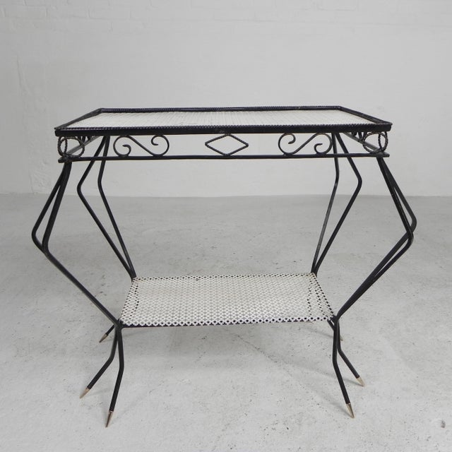 1950s Vintage Sculptural Steel side Table, 1950s For Sale - Image 5 of 18