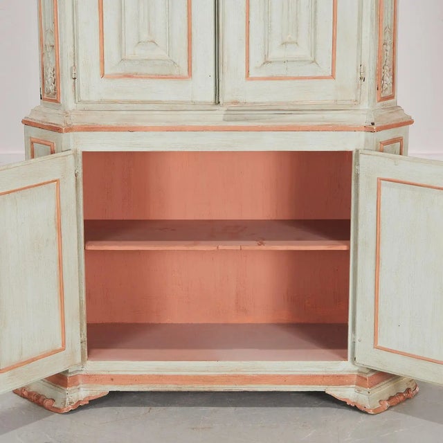 Green Early 20th Century Painted Baroque Cabinet For Sale - Image 8 of 9