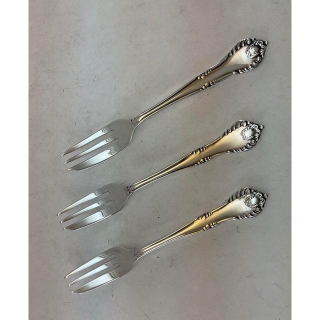 James Dixon & Sons 1980s Silver Set of 6 Pastry Forks , Chesterfiel with Storage For Sale - Image 4 of 13