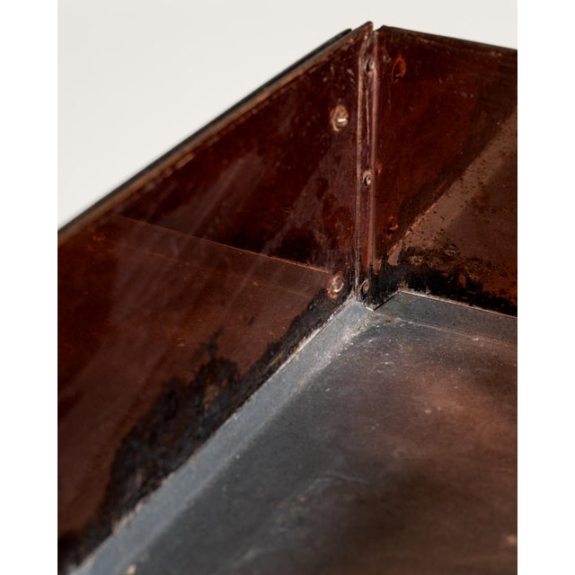 Metal Rectangular Copper and Metal Planter, 1960s For Sale - Image 7 of 12