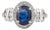 1.33Ct Vivid Blue Sapphire & Diamond Halo Vintage Cluster Ring in 14k Gold Size 6.5 For Sale