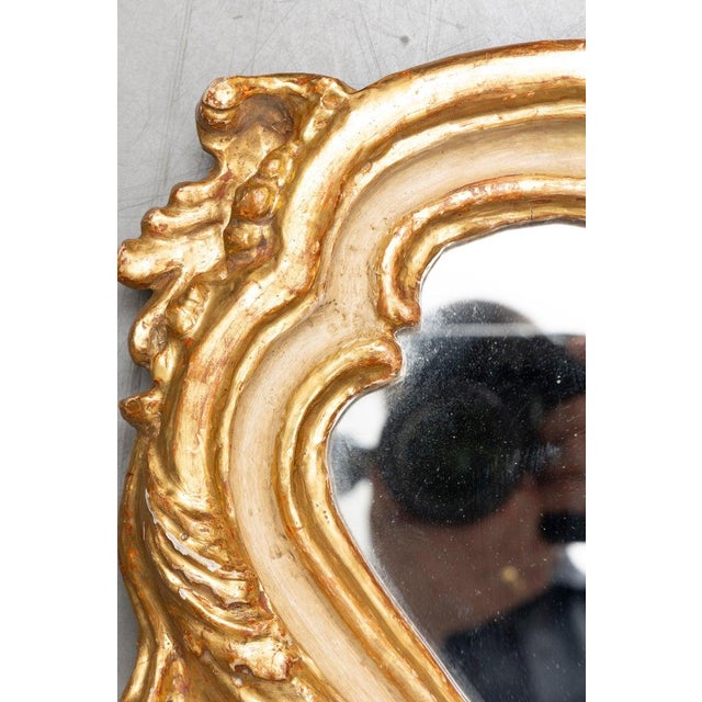 Early 20th Century Small Italian Rococo-Style Gold Leaf Mirror For Sale - Image 5 of 6
