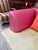 Celery Micro-Suede + Rose Pink Leather Chair + Ottoman For Sale - Image 4 of 12
