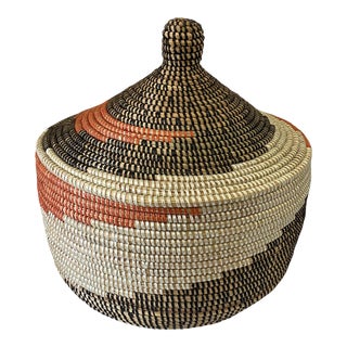 Basket With Lid Senegal West Africa For Sale