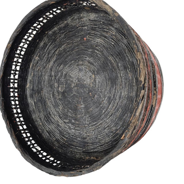 Chinese Red & Black Lacquer Bamboo Rattan Nested Basket For Sale - Image 11 of 11