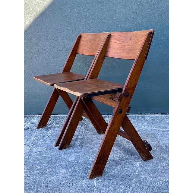 French Vintage French Folding Chairs - A Pair For Sale - Image 3 of 12