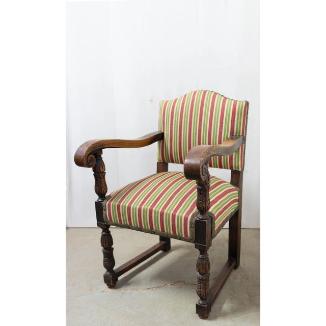 Beige Set of Mid-Century Chestnut Armchairs, Spain For Sale - Image 8 of 13