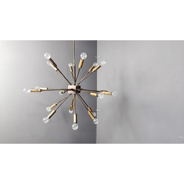 Brown Vintage Brass Sputnik Chandelier, 1970s For Sale - Image 8 of 10