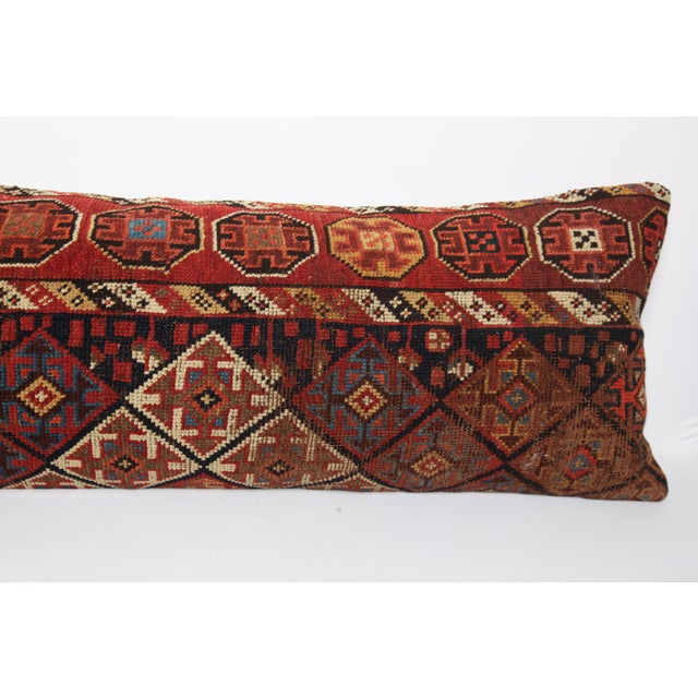 Handwoven Persian Rug Pillow Cover – Antique Tribal Decorative Throw Cushion -16'' X 49'' For Sale - Image 11 of 12