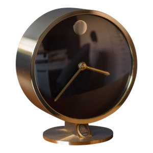 Mid Century Modern Nathan George Horwitt Brass Museum Clock for Howard Miller