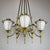 Metal Vintage Art Deco Glass and Brass Chandelier from Maison Arlus, France 1950s For Sale - Image 7 of 18