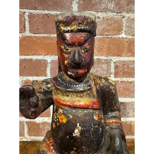 Late 18th Century Late 18th Century Antique Chinese Warrior / Ancestor Figure For Sale - Image 5 of 9