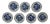 Vintage Hand-Painted Floral Miniature Wall Plates from Royal Delft, 1970s, Set of 7 For Sale