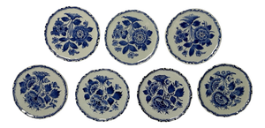 Vintage Hand-Painted Floral Miniature Wall Plates from Royal Delft, 1970s, Set of 7