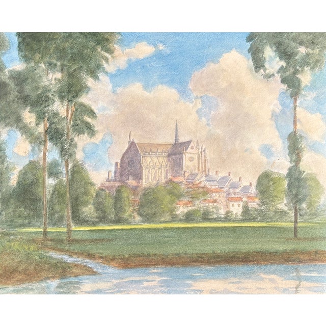 Paint 1960s Watercolor; Harold Latham; The Cathedral Church of Our Lady and St. Philip Howard Arundel, West Sussex, England For Sale - Image 7 of 9